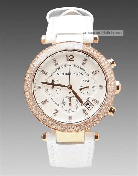 michael kors uhrband leder weiss